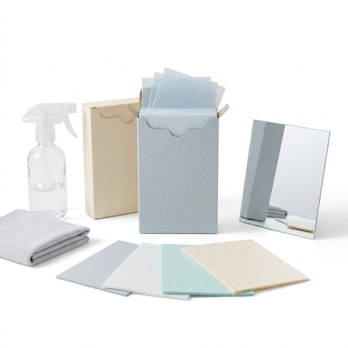 Glass and mirror cleaning sheets