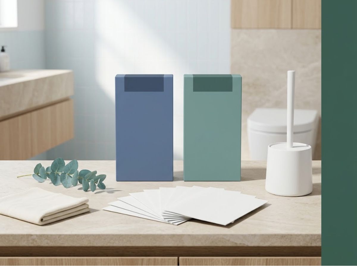 Toilet bowl cleaner and natural toilet-cleaning sheet packaging